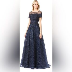 LARA Navy Lace Maxi Dress
